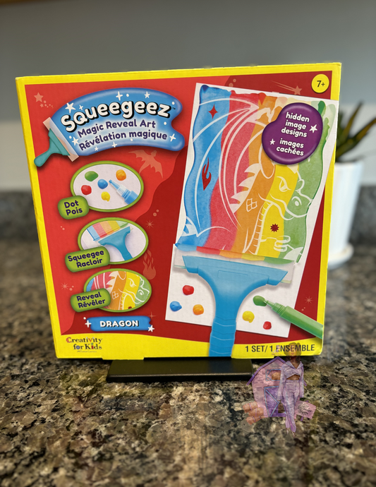 CREATIVITY FOR KIDS SQUEEGEEZ MAGIC REVEAL ART KIT DRAGON - KIDS PAINTING KIT FOR KIDS